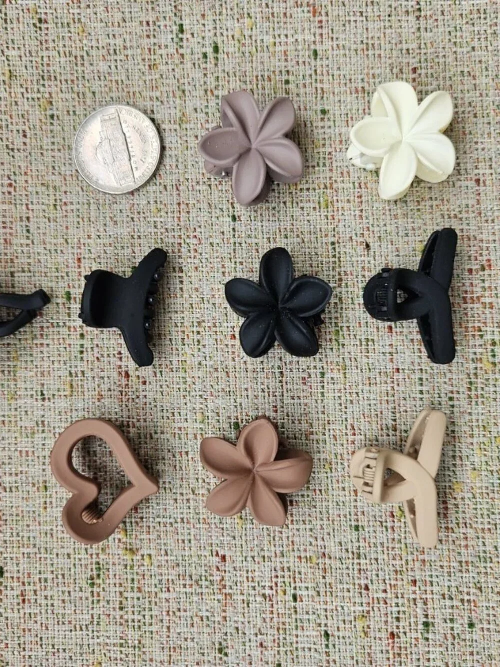 Lot of 9 Hair Clips Hair Accessories Girl Hair Claws Heart Bow Flower Shape New